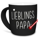 Tasse mit Lasergravur - Lieblingspapa - Schwarz