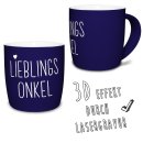 Tasse mit Lasergravur - Lieblingsonkel - Blau