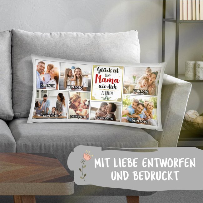 XXL Kissen - Fotocollage mit 7 Fotos - Gl&uuml;ck ist - Mama