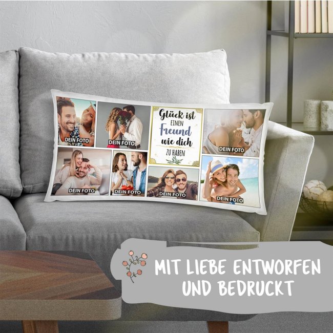 XXL Kissen - Fotocollage mit 7 Fotos - Gl&uuml;ck ist -  Freund