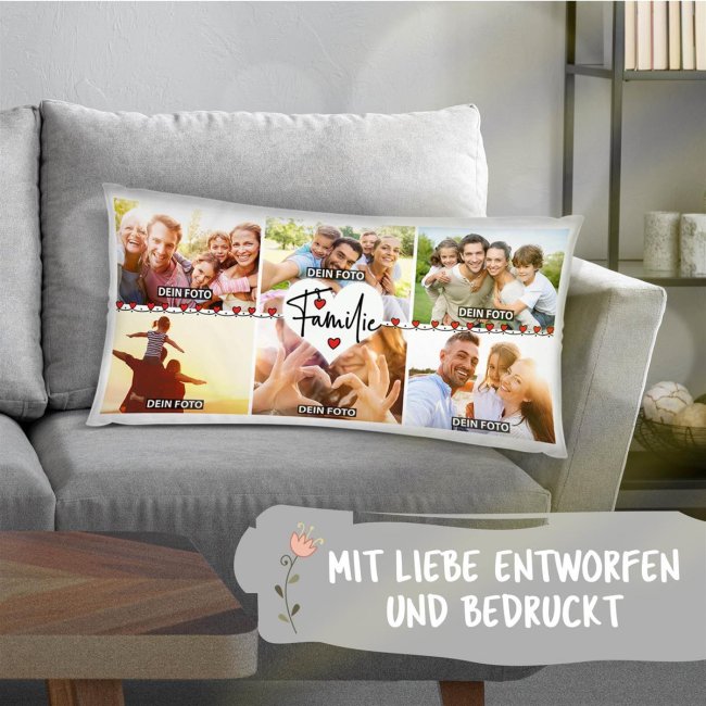 XXL Kissen - Fotocollage mit 6 Fotos - Familie