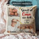 Kissen in Leinenoptik f&uuml;r Frauen - Gl&uuml;ck ist - Oma