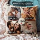 Kissen in Leinenoptik mit Fotocollage - Liebe