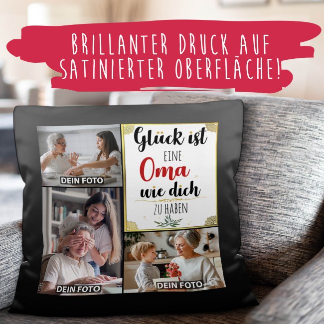 Satinkissen f&uuml;r Frauen - Gl&uuml;ck ist - Oma