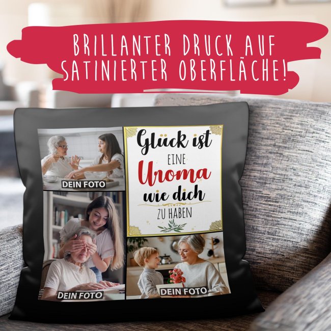 Satinkissen f&uuml;r Frauen - Gl&uuml;ck ist - Uroma