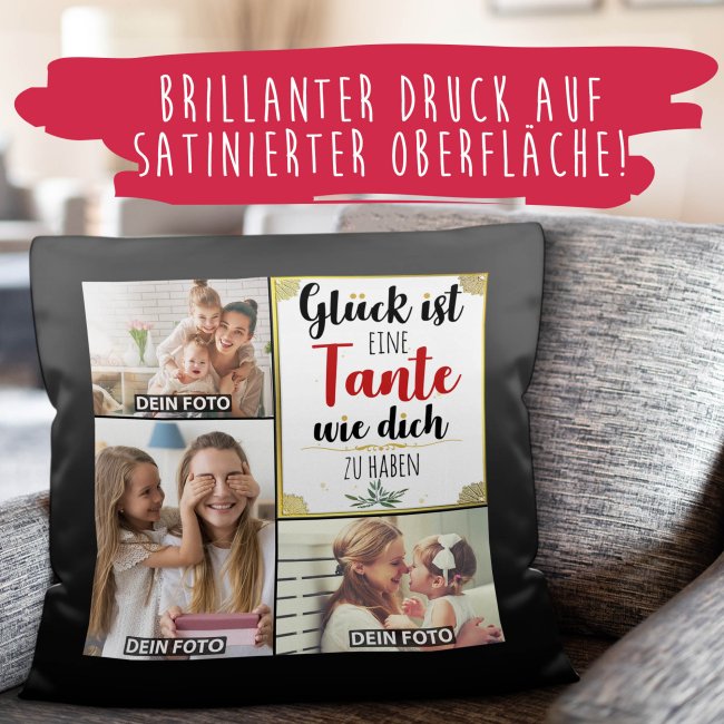 Satinkissen f&uuml;r Frauen - Gl&uuml;ck ist - Tante