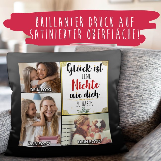 Satinkissen f&uuml;r Frauen - Gl&uuml;ck ist - Nichte