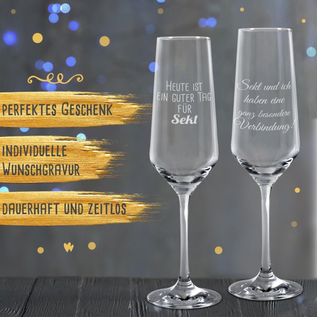Sektglas mit Gravur mit Wunschtext beschriften PRINT ROYAL, 14,95