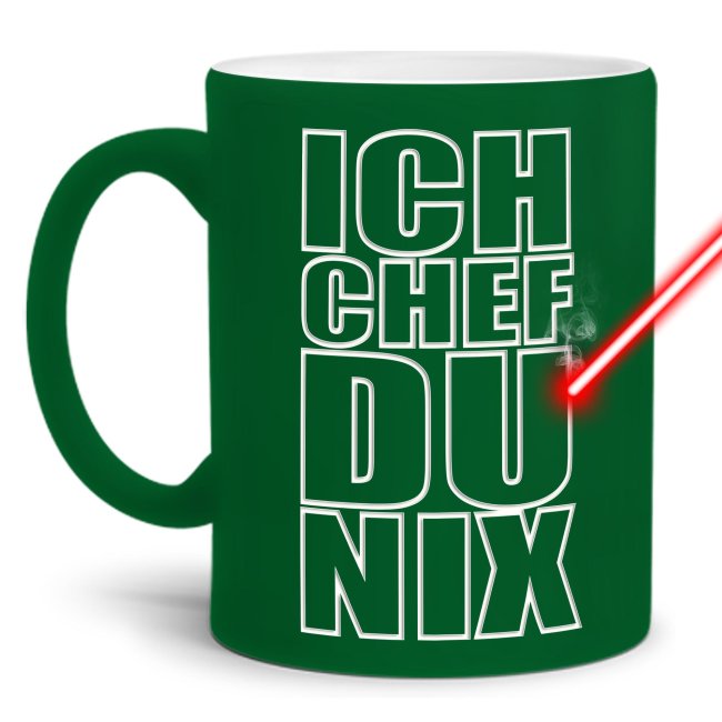 Tasse mit Gravur - Ich Chef Du Nix