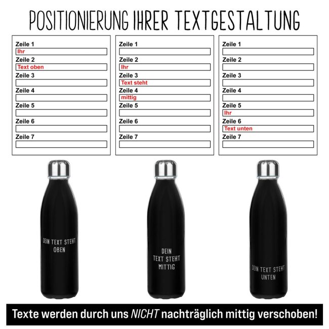 Glas-Trinkflasche gravieren mit Wunschtext - 650 ml