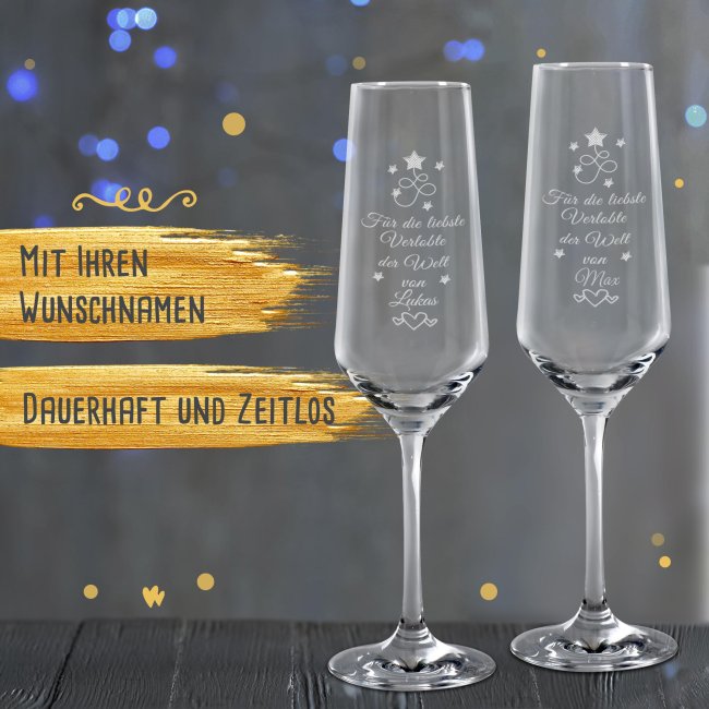 Sektglas mit Gravur - Beste Verlobte