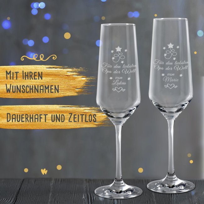 Sektglas mit Gravur - Bester Opa