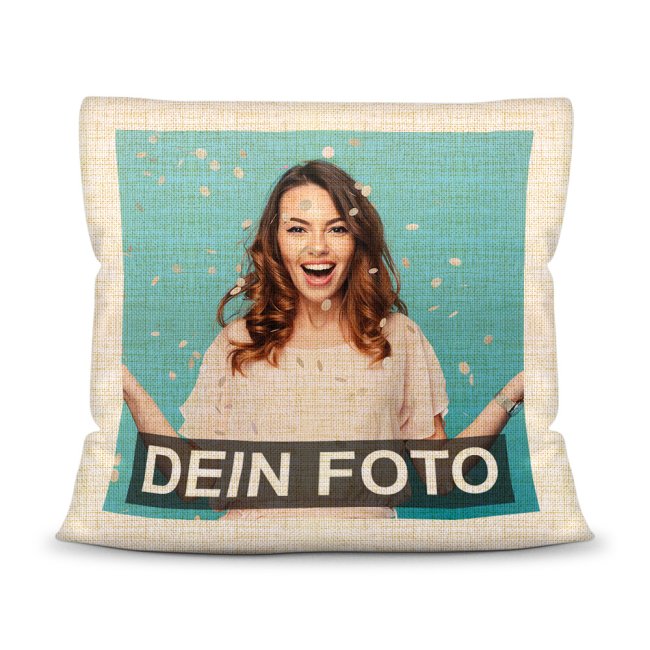Kissen selbst gestalten - Leinen-Optik , natur - mit F&uuml;llung