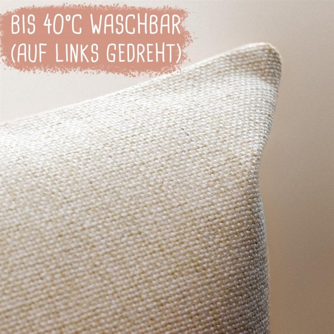 Kissen selbst gestalten - Leinen-Optik , natur - mit F&uuml;llung