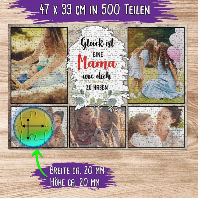 Foto-Puzzle f&uuml;r die Mama  - Gl&uuml;ck ist - 500, 1000 oder 2000 Teile