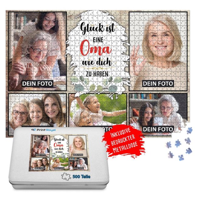 Foto-Puzzle für die Oma  - Glück ist - 500, 1000 oder 2000 Teile in