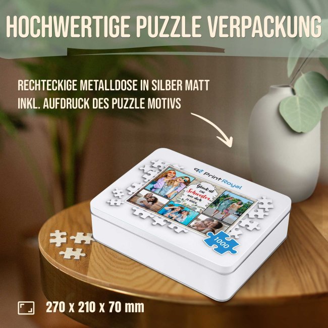 Foto-Puzzle f&uuml;r die Schwester  - Gl&uuml;ck ist - 500, 1000 oder 2000 Teile in