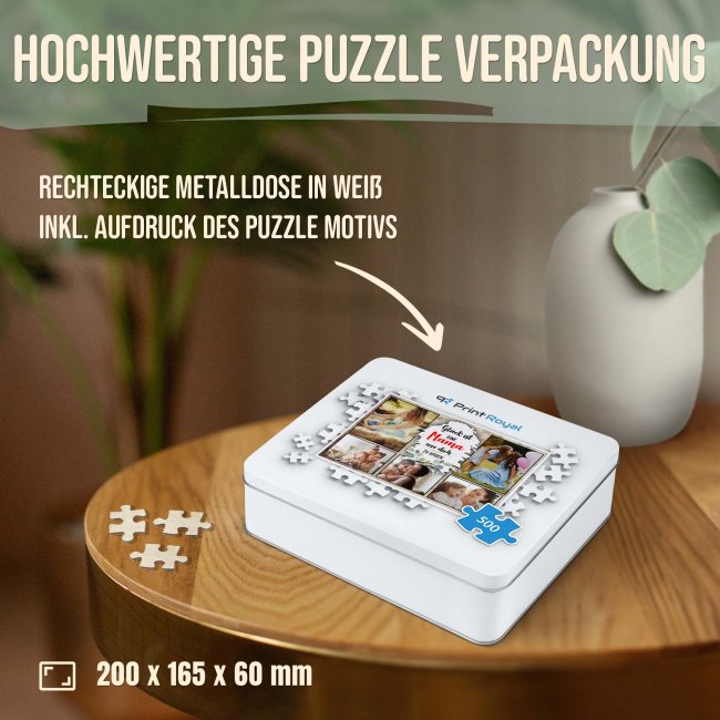 Foto-Puzzle f&uuml;r die Mama  - Gl&uuml;ck ist - 500 Teile in Metalldose