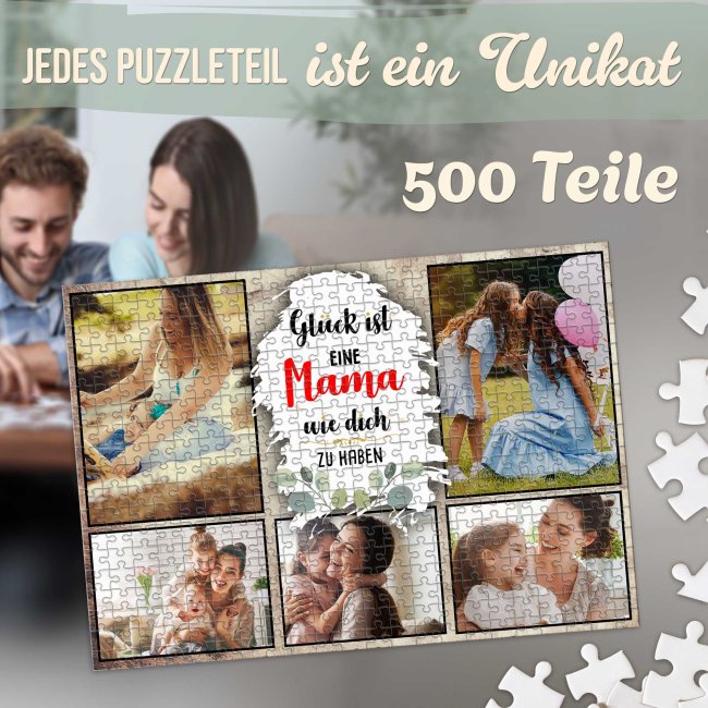 Foto-Puzzle f&uuml;r die Mama  - Gl&uuml;ck ist - 500 Teile in Metalldose