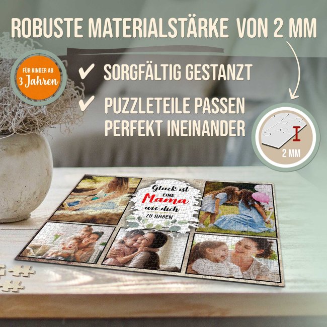 Foto-Puzzle f&uuml;r die Mama  - Gl&uuml;ck ist - 1000 Teile in Metalldose