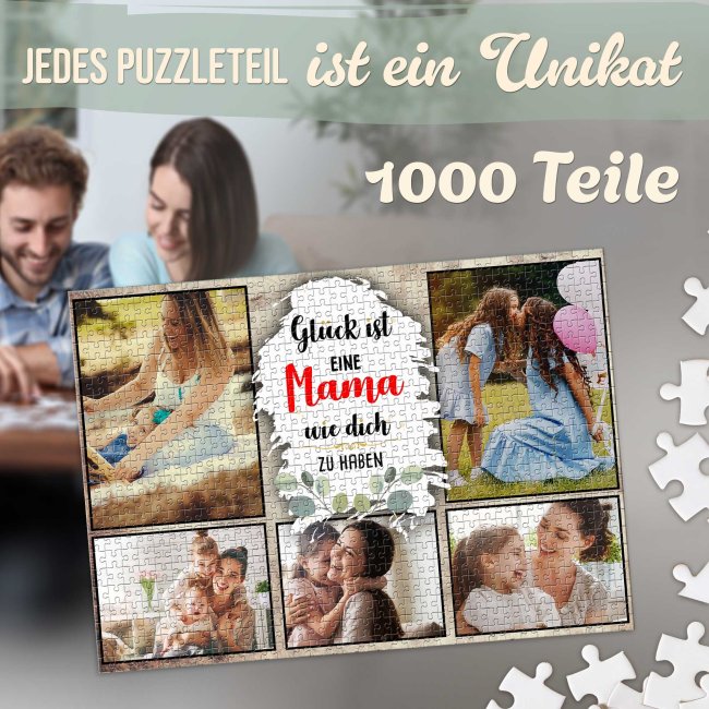 Foto-Puzzle f&uuml;r die Mama  - Gl&uuml;ck ist - 1000 Teile in Metalldose