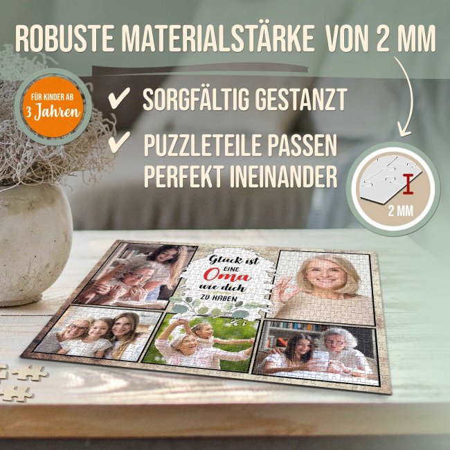 Foto-Puzzle f&uuml;r die Oma  - Gl&uuml;ck ist - 1000 Teile in Metalldose