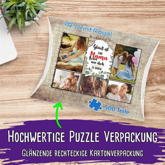 Foto-Puzzle f&uuml;r die Bonusmama  - Gl&uuml;ck ist - 500 Teile in Karton