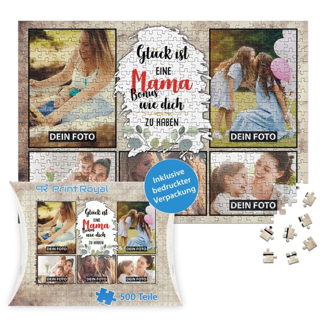 Foto-Puzzle f&uuml;r die Bonusmama  - Gl&uuml;ck ist - 500 Teile in Karton