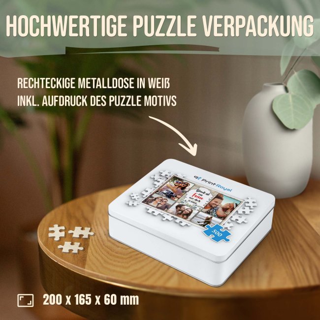 Foto-Puzzle f&uuml;r die Frau  - Gl&uuml;ck ist - 500 Teile in Metalldose