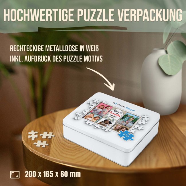 Foto-Puzzle f&uuml;r die Freundin  - Gl&uuml;ck ist - 500 Teile in Metalldose