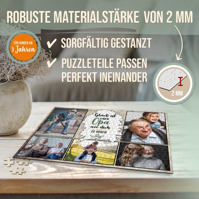 Foto-Puzzle f&uuml;r den Opa  - Gl&uuml;ck ist - 500 Teile in Metalldose