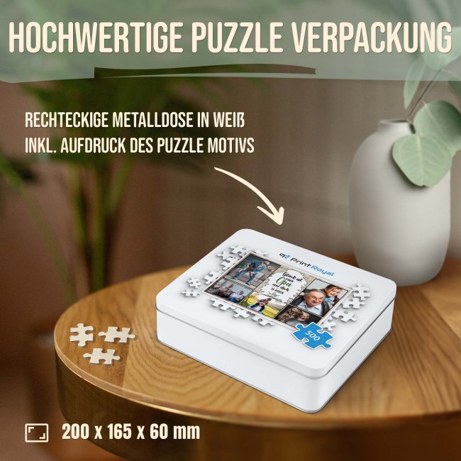 Foto-Puzzle f&uuml;r den Opa  - Gl&uuml;ck ist - 1000 Teile in Metalldose