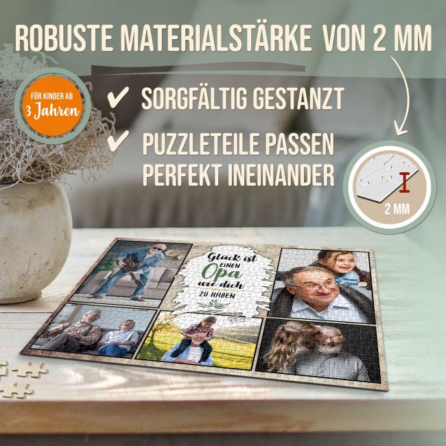 Foto-Puzzle f&uuml;r den Opa  - Gl&uuml;ck ist - 1000 Teile in Metalldose