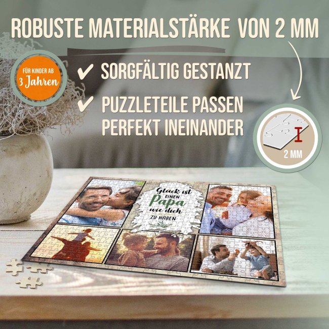 Foto-Puzzle f&uuml;r den Papa  - Gl&uuml;ck ist - 500 Teile in Metalldose