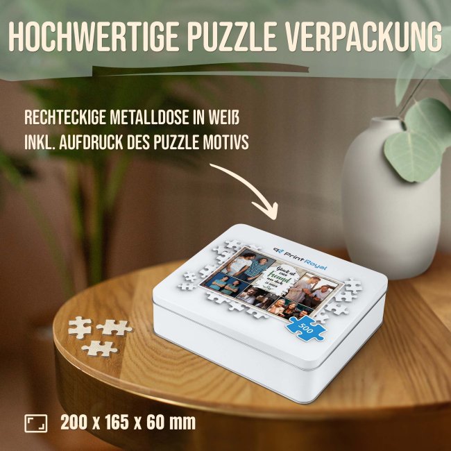 Foto-Puzzle f&uuml;r den Freund  - Gl&uuml;ck ist - 500 Teile in Metalldose