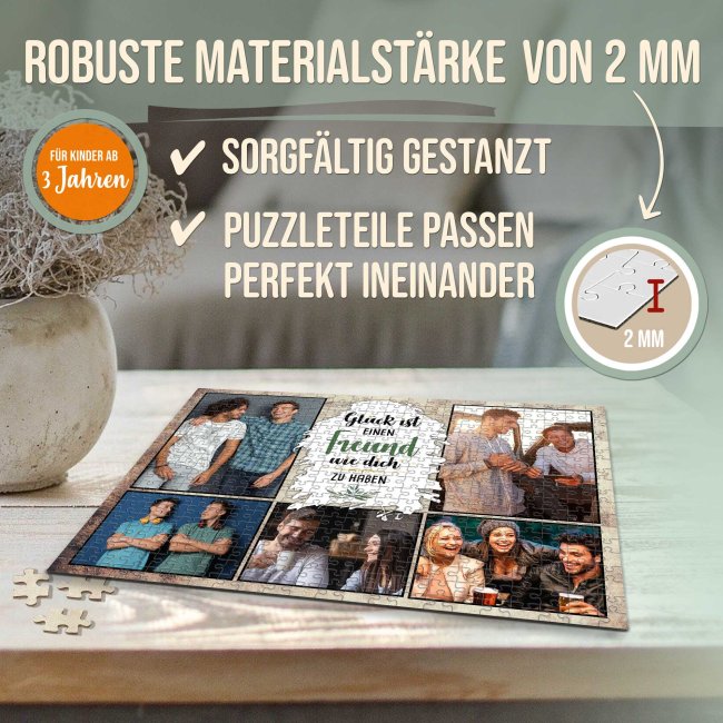 Foto-Puzzle f&uuml;r den Freund  - Gl&uuml;ck ist - 500 Teile in Metalldose