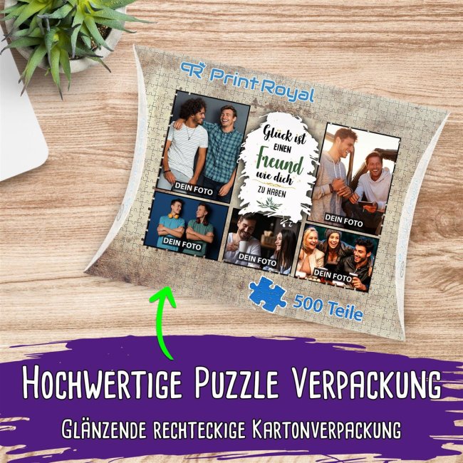 Foto-Puzzle f&uuml;r den Freund  - Gl&uuml;ck ist - 500 Teile in Karton