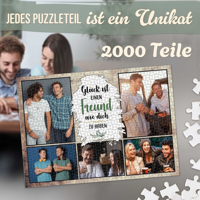 Foto-Puzzle f&uuml;r den Freund  - Gl&uuml;ck ist - 2000 Teile in Metalldose