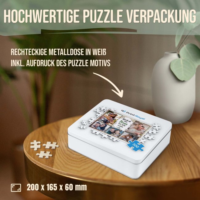 Foto-Puzzle f&uuml;r den Mann  - Gl&uuml;ck ist - 500 Teile in Metalldose