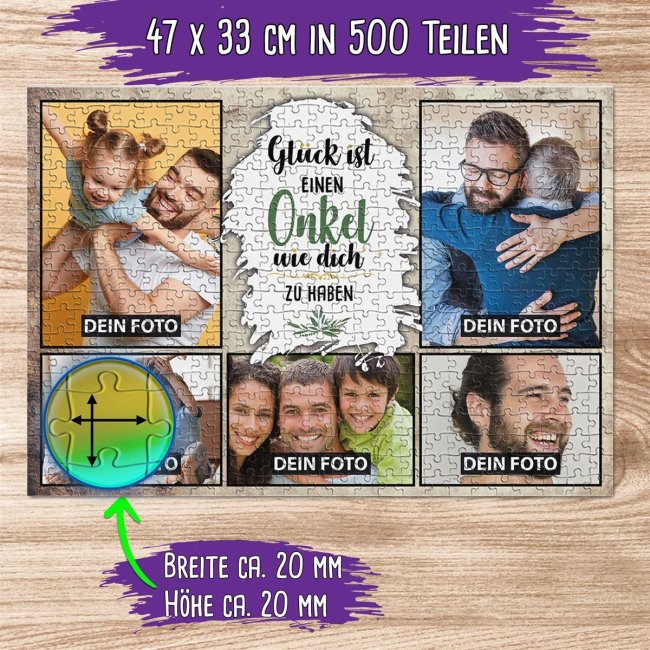 Foto-Puzzle f&uuml;r den Onkel  - Gl&uuml;ck ist - 500, 1000 oder 2000 Teile in