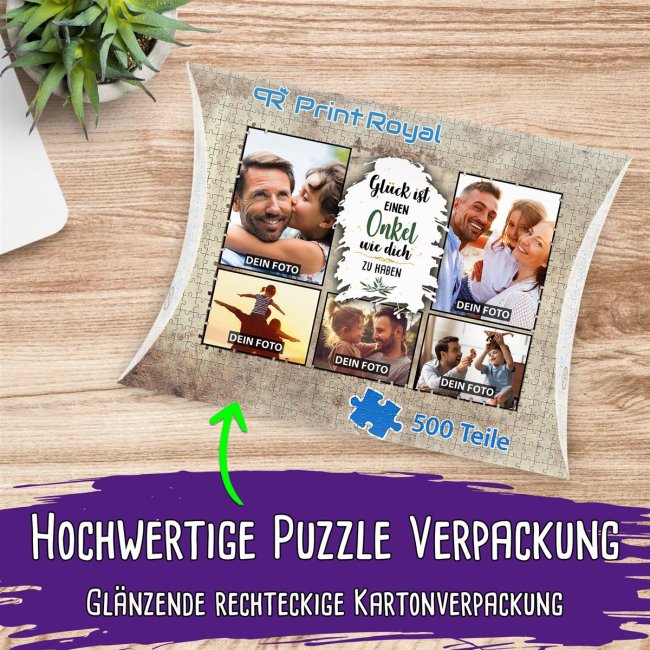 Foto-Puzzle f&uuml;r den Onkel  - Gl&uuml;ck ist - 500 Teile in Karton