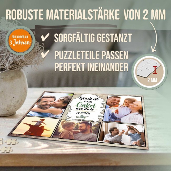 Foto-Puzzle f&uuml;r den Onkel  - Gl&uuml;ck ist - 1000 Teile in Metalldose