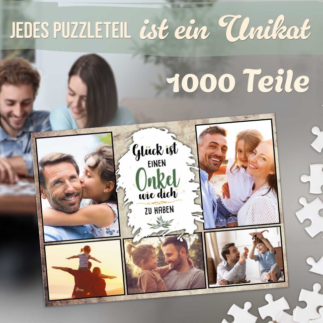 Foto-Puzzle f&uuml;r den Onkel  - Gl&uuml;ck ist - 1000 Teile in Metalldose