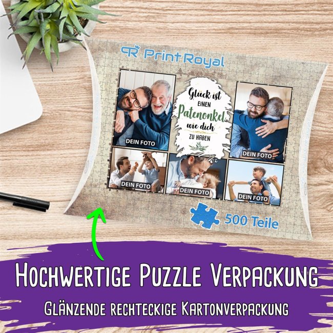 Foto-Puzzle f&uuml;r den Patenonkel  - Gl&uuml;ck ist - 500 Teile in Karton