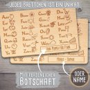 Holzbrettchen mit Gravur - ABC - personalisierbar mit Name