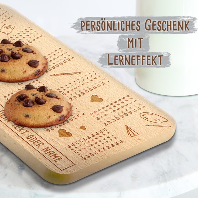 Holzbrettchen mit Gravur  - Einmaleins - personalisierbar mit Name