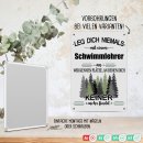 Blechschild - Leg dich niemals - Schwimmlehrer - A4