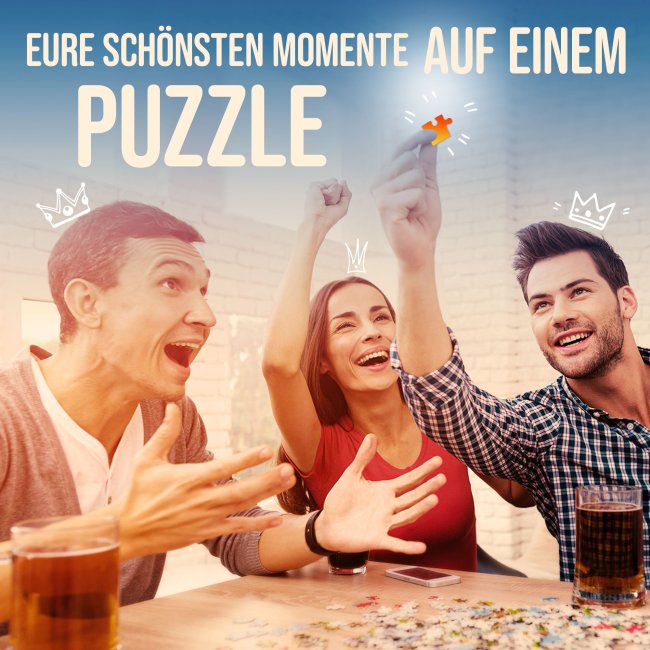 Herz Puzzle mit zwei Fotos - Ich liebe dich - 114 Teile in der Metalldose