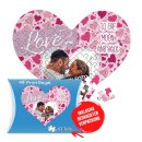Herz Puzzle mit Foto - Love you - 63 Teile im Karton
