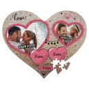 Herz Puzzle - Love - mit zwei Fotos, Namen und Datum...